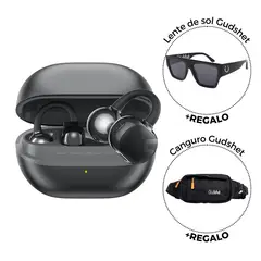 SOUNDPEATS - Audífonos POP Clip Negro + Lentes Gudshet Negro + Canguro Gudshet Daily