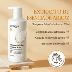 BIOAQUA - Shampoo Limpieza Profunda Rice Raw Pulp 500ml Hidratante