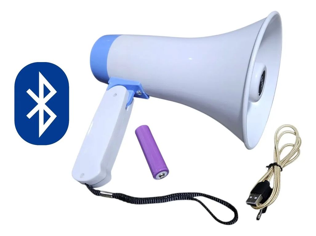 Megáfono Inalambrico Portátil Recargable Celeste