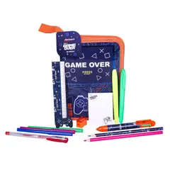 ARTESCO - Cartuchera Game Over + Kit Escolar Completo 40+ piezas