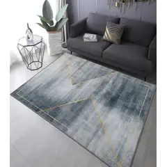 GENERICO - Alfombra de vinilo gris con dorado - 200 x 160 cm