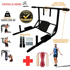 GENERICO - Barra Multifuncional 15 en 1 yoperufit 250 Kg Dominadas + salta soga