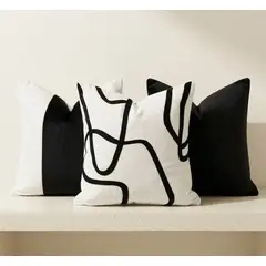 ZALMOHADAS - Set de 3 Fundas de Cojín “Perla Noir 45x45”
