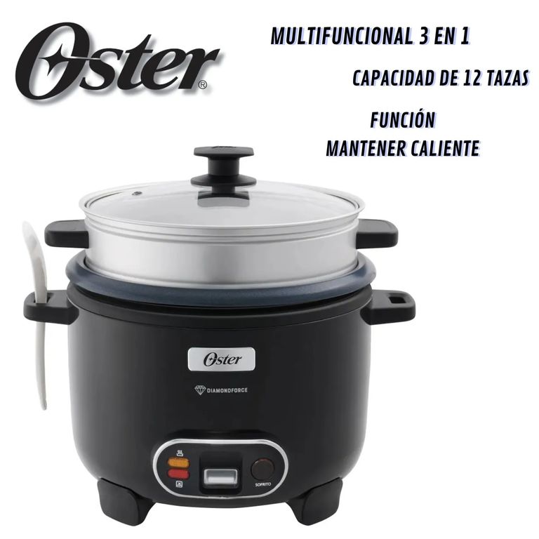 Olla Arrocera CKSTRC12DFBLK 22L con Vaporera y Función Sofrito -Negra