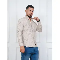 MEHIVIC - CAMISA HOMBRE SLIM FIT POPELINA ALGODÓN ESTAMPADO ABSTRACTO MANGA LARGA
