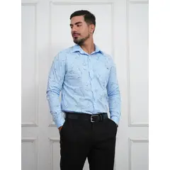 MEHIVIC - CAMISA HOMBRE SLIM FIT POPELINA ALGODON CUELLO CAMISERO DISEÑO MODERNO