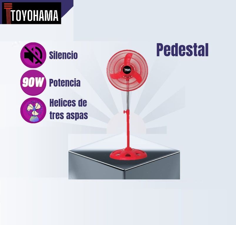 VENTILADOR DE 12 TOYOHAMA 90W 160° ROJO