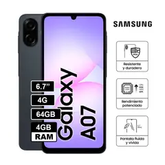 SAMSUNG - GALAXY A07 4GB RAM 64GB NEGRO