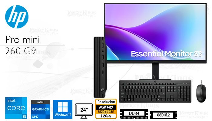 Computadora Core i5-1334U 16GB 512GB SSD 24" Iris Xe Windows 11 Pro