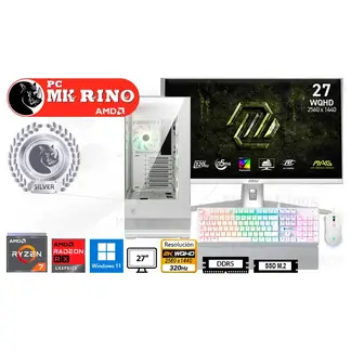 AMD - Computadora Ryzen 7 7700X3D 16GB 1TB SSD 27" RX 9060 XT 8GB Windows 11 Pro