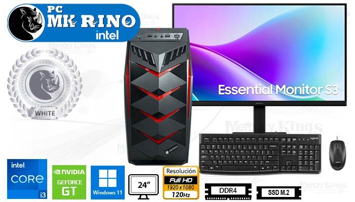 Computadora Core i7-12700F 16GB 512GB SSD 24.5" RTX 3050 6GB Windows 11 Pro
