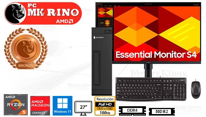 Computadora Core Ultra 7 265F 16GB 512GB SSD 24" RTX 3050 6GB Windows 11 Pro