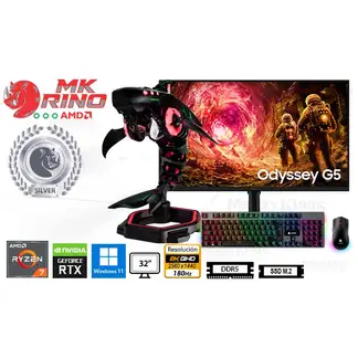 AMD - Computadora Ryzen 7 9800X3D 32GB 2TB SSD 32" RTX 5060 Ti 8GB Windows 11 Pro