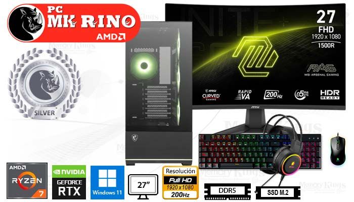 Computadora Core i3-12100F 16GB 512GB SSD 24" GT 710 2GB Windows 11 Pro