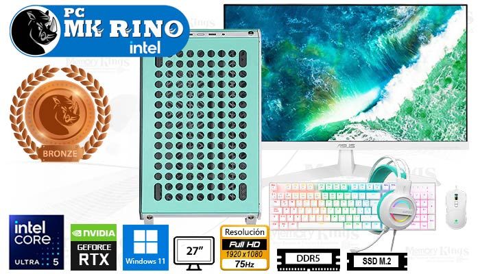 Computadora Core i7-12700F 16GB 512GB SSD 27" RTX 3050 6GB Windows 11 Pro