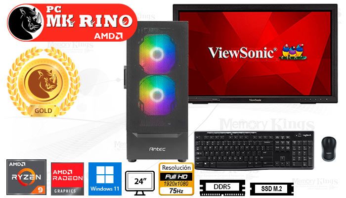 Computadora Core Ultra 7 265F 16GB 512GB SSD 24.5" RTX 3050 6GB Windows 11 Pro