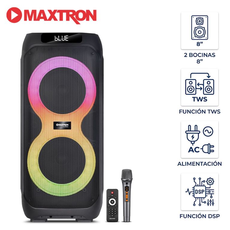 Torre de Sonido Mx 807 Furore 02 Bocinas 8 pulgadas 01 Micro Función DSP