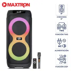 MAXTRON - Torre de Sonido Mx 807 Furore 02 Bocinas 8 pulgadas 01 Micro Función DSP
