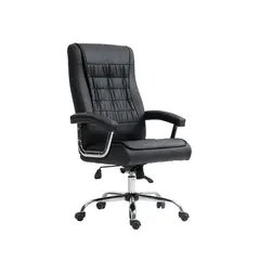 VENSO - Silla De Oficina Ergonómica Presidencial Rta-2024S Negro Ecocuero.