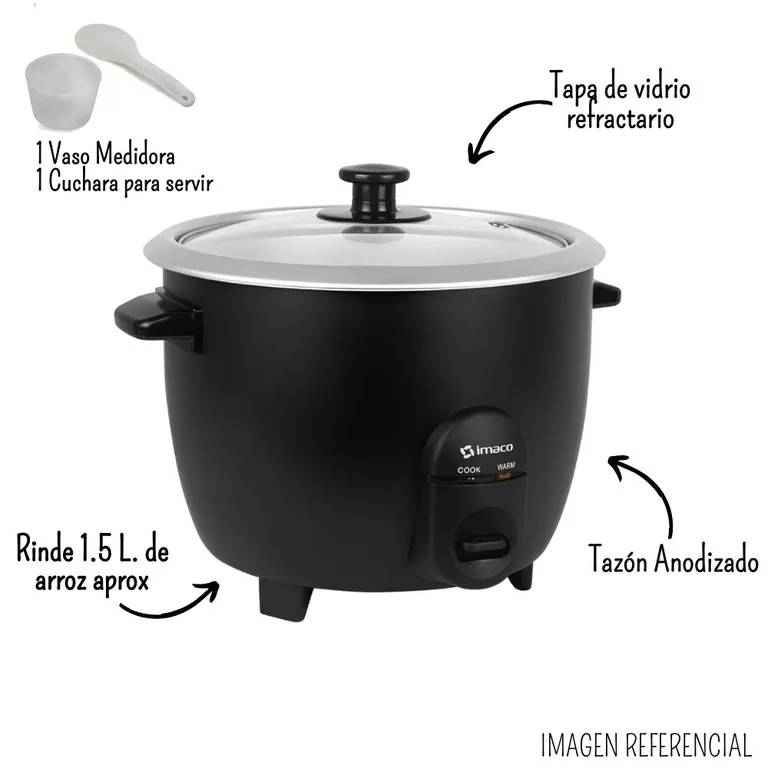 Olla Arrocera 1.5 Lt. RC15N - NEGRO