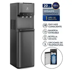 Electrolux - Dispensador de Agua ED30SRBL Pure Sense con Botellón Oculto - Negro
