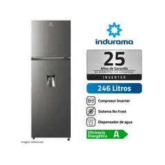 INDURAMA - Refrigeradora RI-389DI 246L No Frost Silver con Dispensador de Agua