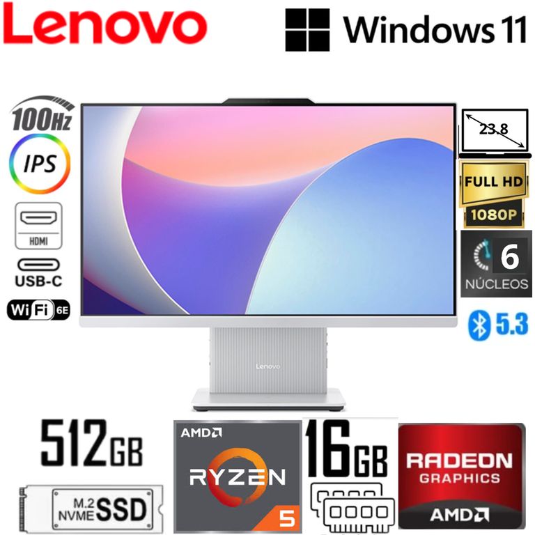 All in one IDEACENTRE 24ARR9 R5- 7535HS 16GB 512GB 23.8 FREE F0HR009TLD