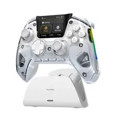 Msi - Mando Gaming Inalámbrico ManbaOne Blanco RGB Pantalla Interactiva Multiplataforma 1800mAh