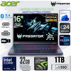 ACER - Laptop Gamer Predator Helios Neo Intel Core Ultra 9 275HX Geforce RTX™ 5070 Ti 32GB RAM 1TB SSD