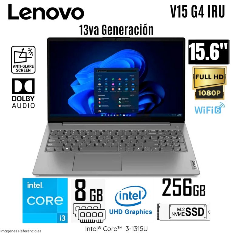 Laptop V15 G4 IRU Intel Core i3-1315U 8GB RAM 256GB SSD 15,6 pulg FHD - 83A100ELLM
