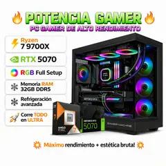 RYZEN - PC Gamer Pro ULTRA XTREME 7 9700X RAM 32GB DDR5 SSD 1TB GRAFICA ASUS RTX 5070 12GB