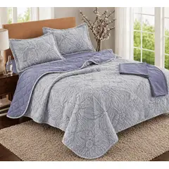 MINGDA - Set de Cobertor Skyn de 5 Piezas + Set Sabanas + Fundas 100% CALIDAD