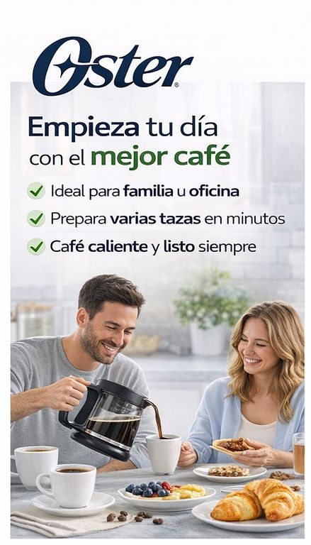 Cafetera 12 Tazas BVSTDCS12B con Filtro Permanente - Función Pausa y Servir - Jarra de Vidrio