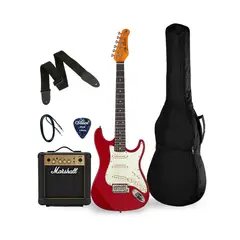 JAY TURSER - PACK GUITARRA ELECTRICA 02 JT-30-MRD-A-U; MARSHALL MG10 AMPLIFICADOR DE 10W; ACCESORIOS