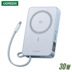 UGREEN - Power Bank Magnético MagFlow 10000mAh Qi2 25W con Cable Integrado