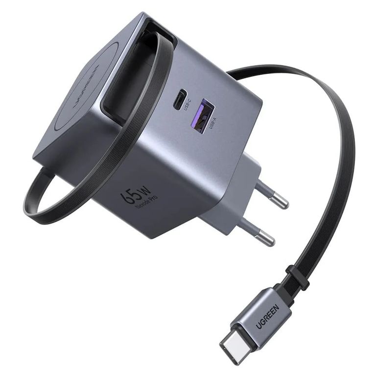 Nexode Pro Cargador GaN 65W USB C Cable Retractil Carga Rapida X615 65824