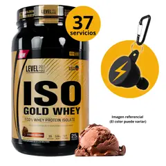 Level Pro - NEW ISO GOLD WHEY DE 1kg CHOCOLATE + PORTASUPLEMENTO -