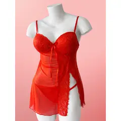 GENERICO - Lenceria Lolitas Babydoll Encajes Rojo
