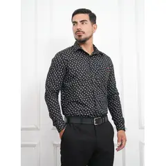 MEHIVIC - CAMISA HOMBRE SLIM FIT ESTAMPADO MICROFLOREADO ALGODÓN STRETCH