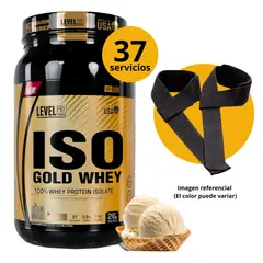 Level Pro - NEW ISO GOLD WHEY DE 1kg VAINILLA + STRAPS -