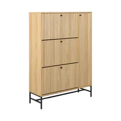 MASIVA HOME - Zapatera Boston abatible 4 puertas Marrón -