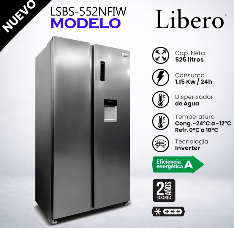 REFRIGERADORA SIDE BY SIDE 525L LSBS-552NFIW