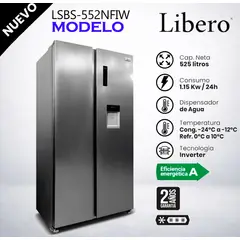 LIBERO - REFRIGERADORA SIDE BY SIDE 525L LSBS-552NFIW