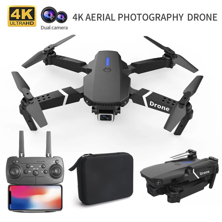 Dron Profesional E88 4K ORIGINAL Plegable Dual Cámara WiFi HD RC Video Genieka
