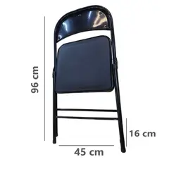 GENERICO - Silla Plegable de cuero sintético ergonómica para escritorio Negro