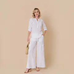 FORBER - Blusa Mujer Blanco Algodón