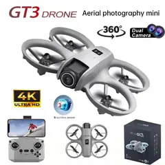 GENERICO - Mini Drone GT3 Dual Camera 4K Luces LED Lentes de Realidad Virtual VR + CR Regalo Navidad Genieka