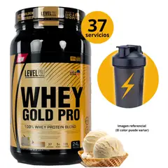 Level Pro - NEW WHEY GOLD PRO DE 1kg VAINILLA + SHAKER -