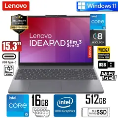 LENOVO - Laptop IdeaPad Slim 3i de 15.3, Intel Core i5-13420H 13va Gen, 16GB RAM, SSD 512GB, 83K100KLLM