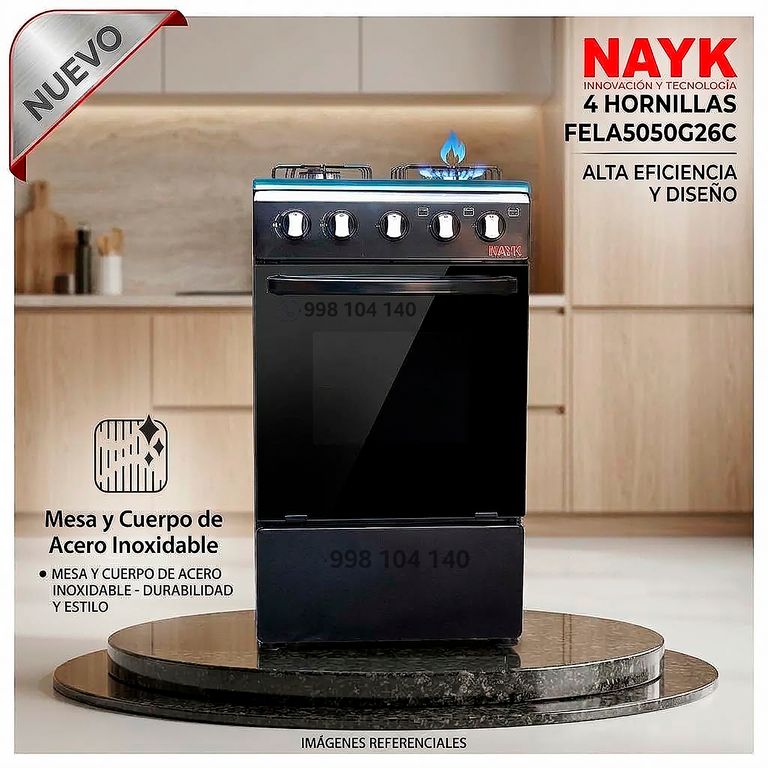 Cocina de 4 hornillas Acero Inoxidable FELA5050G26C - Modelo NUEVO